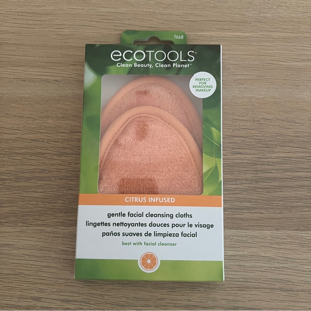 NWT EcoTools Gentle Facial Cleansing Cloths Citrus Infused Reusable Cotton Pads